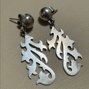 Elegant Sterling  Silver 925 Mexico Dangling Earrings